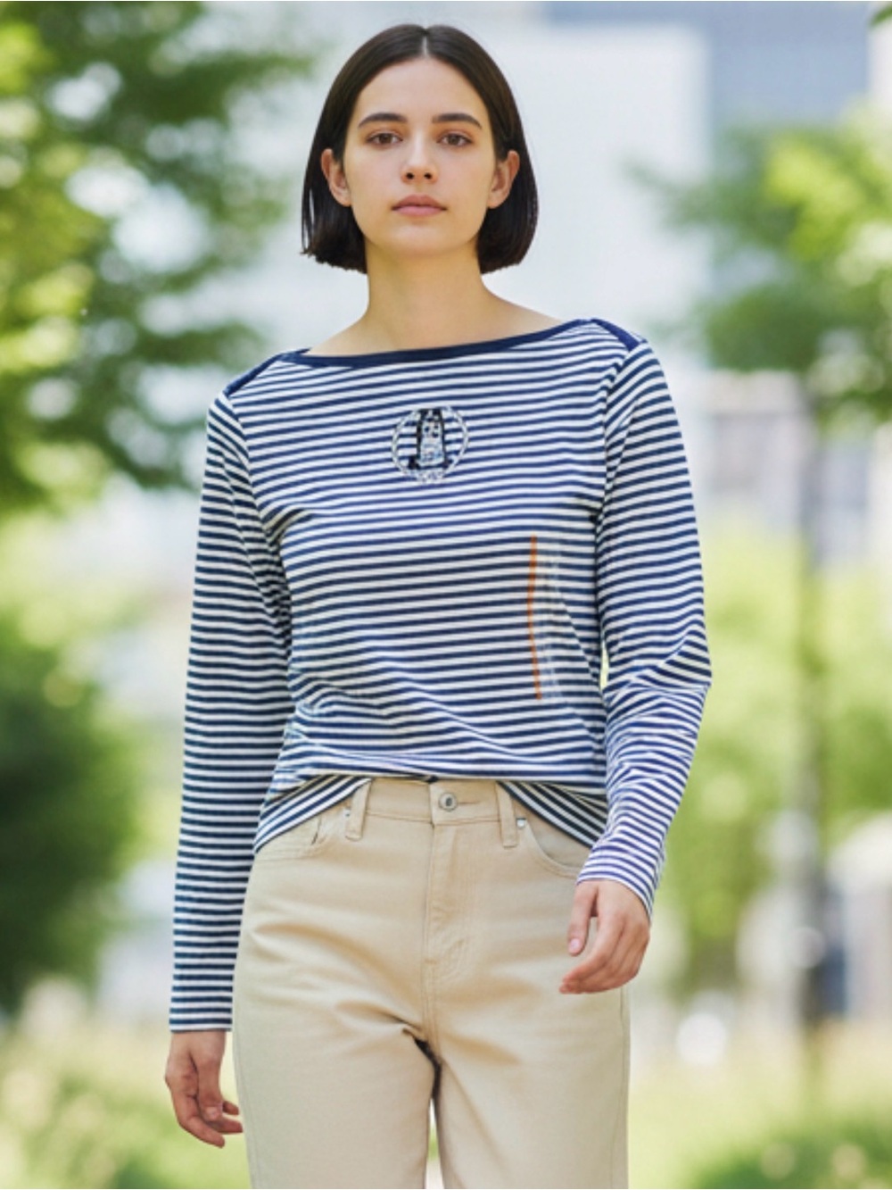 Bluey Girls Top Long Sleeve Blue Striped Shirt Bluey embroidered Cotton Size S
